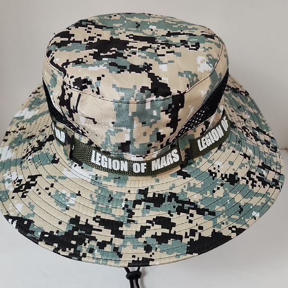 NWOT Legion of Mars Camouflage Bucket Hat with Chin Strap, size 22.5" - Picture 2 of 12